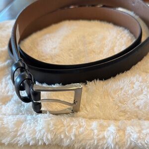 Elegant Black and Brown Leather Belt for Men